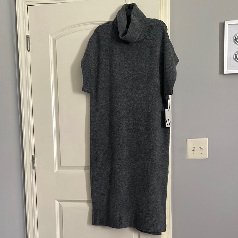 Gray Turtleneck Sweater Dress